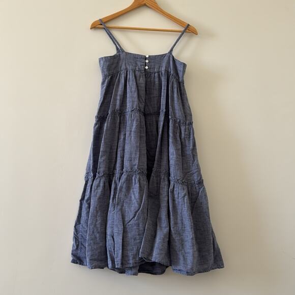 DRA Los Angeles 100% Cotton Midi Sundress Chambray Blue Size XS - Picture 3 of 4